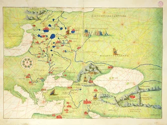 Europa y Asia Central, de un Atlas del Mundo en 33 Mapas, Venecia, 1 de septiembre de 1553